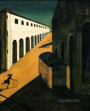 ジョルジョ・デ・キリコ Painting - 街路の謎と憂鬱 1914年 ジョルジョ・デ・キリコ 形而上学的シュルレアリスム